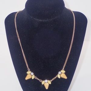 Pretty Nicole Miller Women's Gold Tone Chain Necklace Yellow Enamel & Rhinestone